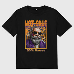 Футболка оверсайз мужская Не скуф а клевый бумер, цвет: черный