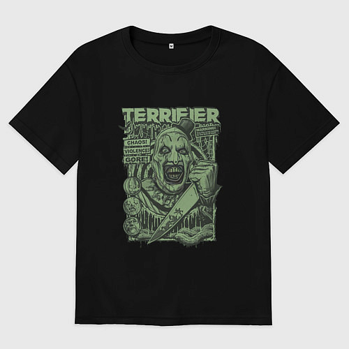 Мужская футболка оверсайз Ужасающий постер / Черный – фото 1