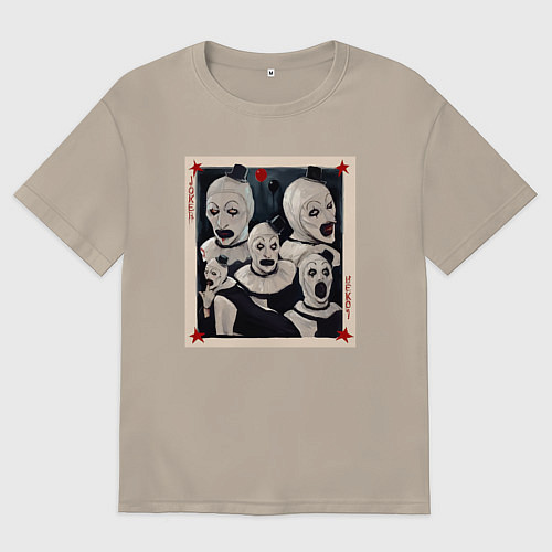 Мужская футболка оверсайз Арт джокер / Миндальный – фото 1