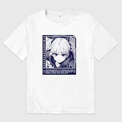 Футболка оверсайз мужская Девушка с пурпурным взглядом, цвет: белый