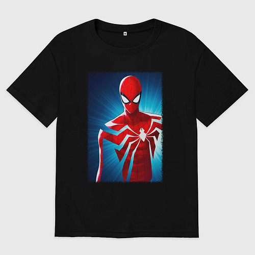 Мужская футболка оверсайз Новый человек паук игра / Черный – фото 1