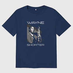 Футболка оверсайз мужская Wayne Shorter tribute, цвет: тёмно-синий
