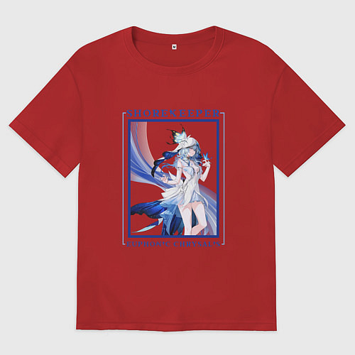 Мужская футболка оверсайз Shorekeeper Euphonic Chrysalis / Красный – фото 1