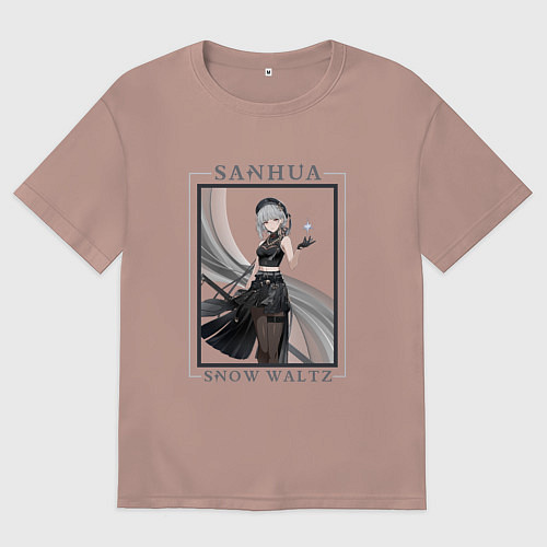 Мужская футболка оверсайз Sanhua Snow Waltz / Пыльно-розовый – фото 1