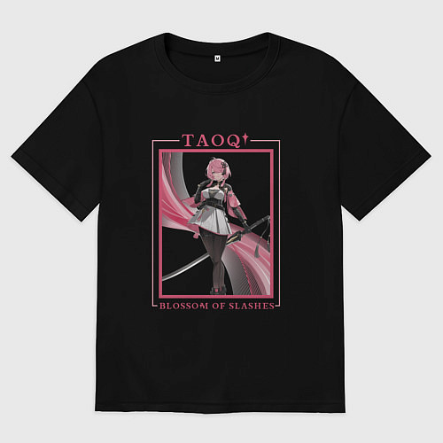 Мужская футболка оверсайз Taoqi Blossom of Slashes / Черный – фото 1