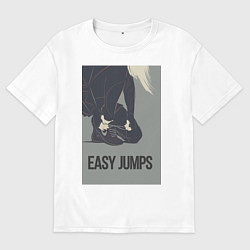 Футболка оверсайз мужская Easy jumps in boots, цвет: белый