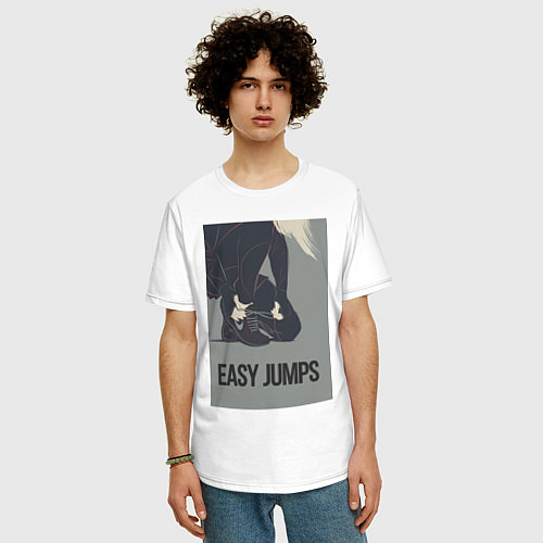 Мужская футболка оверсайз Easy jumps in boots / Белый – фото 3