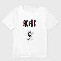 Футболка оверсайз мужская AcDc - roook, цвет: белый