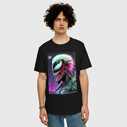 Футболка оверсайз мужская Ребрендинг ядовитой слизи в киберпанк, цвет: черный — фото 2