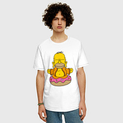 Футболка оверсайз мужская Homer yoga, цвет: белый — фото 2