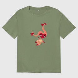 Футболка оверсайз мужская Сердечко - девочка, цвет: авокадо