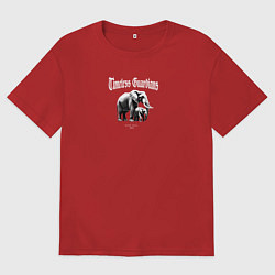 Футболка оверсайз мужская Слоновья забота, цвет: красный