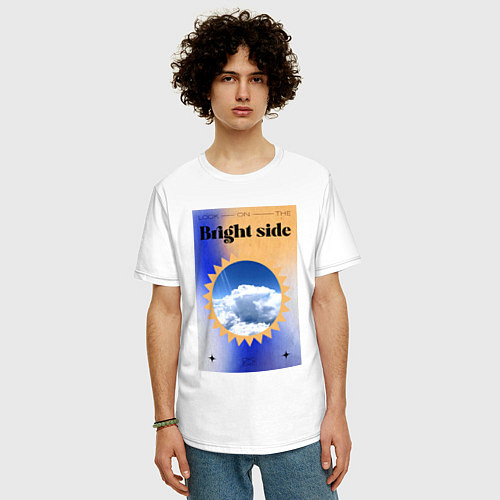 Мужская футболка оверсайз Светлая сторона / Белый – фото 3