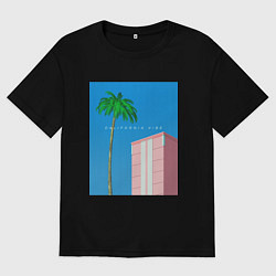 Футболка оверсайз мужская Калифорния вайб, цвет: черный