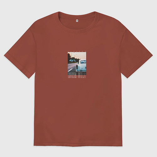 Мужская футболка оверсайз Roam wild / Кирпичный – фото 1