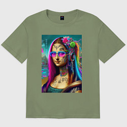 Футболка оверсайз мужская The Gioconda of our days is eclectic, цвет: авокадо