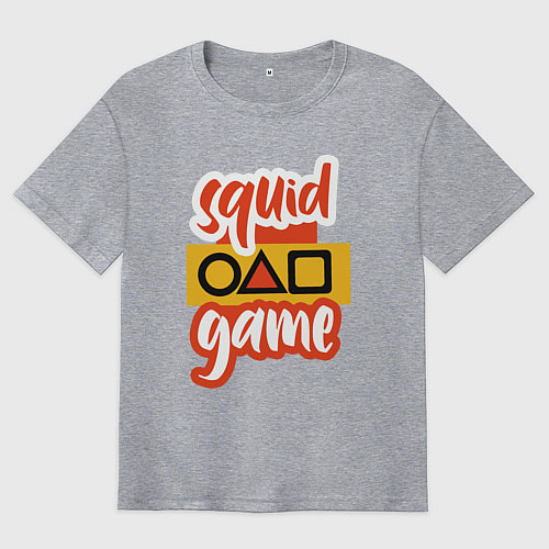 Мужская футболка оверсайз Squid game style / Меланж – фото 1