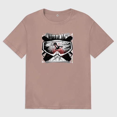 Мужская футболка оверсайз Маска МТБ / Пыльно-розовый – фото 1