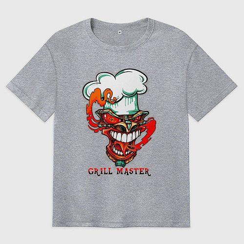 Мужская футболка оверсайз Grill master / Меланж – фото 1