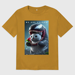 Футболка оверсайз мужская Kitten-Venom meme, цвет: горчичный
