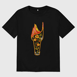 Футболка оверсайз мужская Розочка, цвет: черный