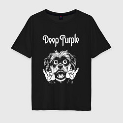 Футболка оверсайз мужская Deep Purple rock dog, цвет: черный