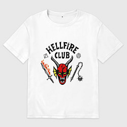 Футболка оверсайз мужская Stranger things - hellfire club, цвет: белый