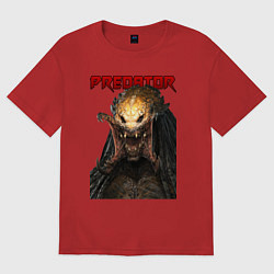 Футболка оверсайз мужская Predator scream, цвет: красный