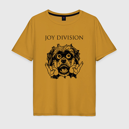 Мужская футболка оверсайз Joy Division - rock dog / Горчичный – фото 1