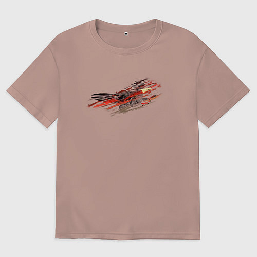 Мужская футболка оверсайз Орел в облаках - светлый / Пыльно-розовый – фото 1