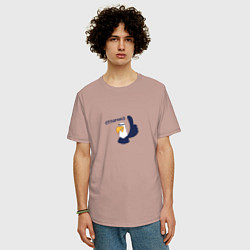 Футболка оверсайз мужская Орел: отлично, цвет: пыльно-розовый — фото 2