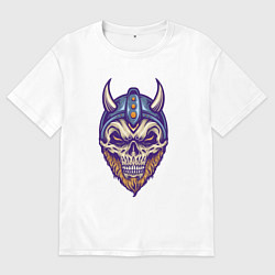 Футболка оверсайз мужская Skull viking, цвет: белый
