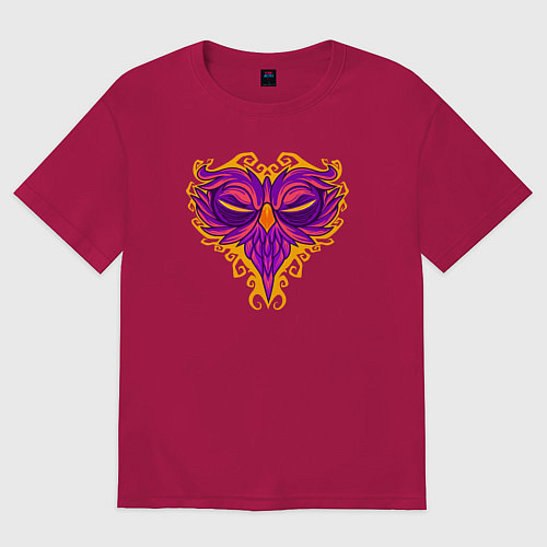 Мужская футболка оверсайз Violet owl / Маджента – фото 1