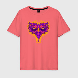 Футболка оверсайз мужская Violet owl, цвет: коралловый