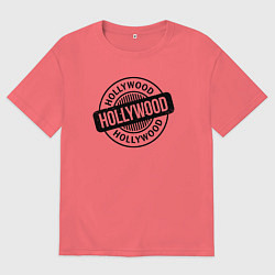 Футболка оверсайз мужская Hollywood vibe, цвет: коралловый