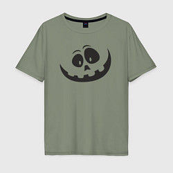 Футболка оверсайз мужская Halloween smile, цвет: авокадо