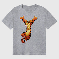 Футболка оверсайз мужская Винни пух - Тигруля, цвет: меланж