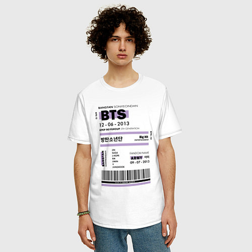 Мужская футболка оверсайз Bts ticket / Белый – фото 3