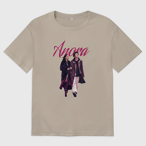 Мужская футболка оверсайз Анора / Миндальный – фото 1