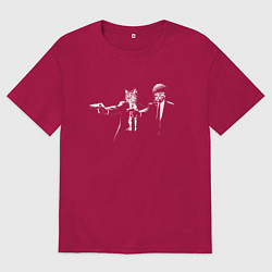 Футболка оверсайз мужская Кримяунальное чтиво, цвет: маджента