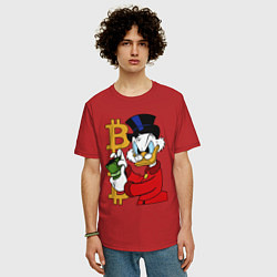 Футболка оверсайз мужская Duck tales - Scrooge bitcoin, цвет: красный — фото 2