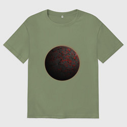 Футболка оверсайз мужская Планета арт, меркурий, цвет: авокадо