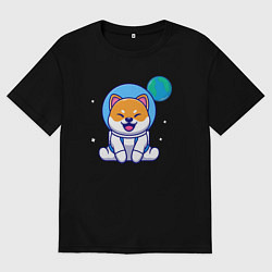 Футболка оверсайз мужская Space doggy, цвет: черный