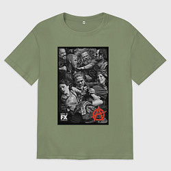 Футболка оверсайз мужская Sons Of Anarchy all, цвет: авокадо