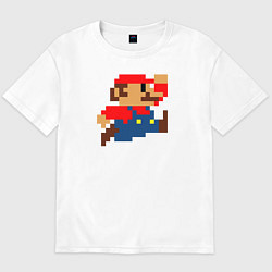 Футболка оверсайз мужская Mario 8 bit, цвет: белый