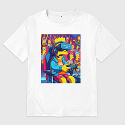 Футболка оверсайз мужская Bart Simpson - esports, цвет: белый