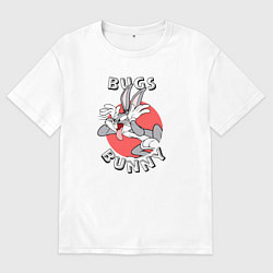 Футболка оверсайз мужская Кролик Багз Банни, цвет: белый