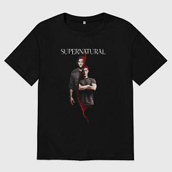 Футболка оверсайз мужская Братья Винчестеры - Supernatural, цвет: черный