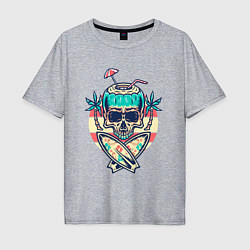 Футболка оверсайз мужская Skull summer, цвет: меланж