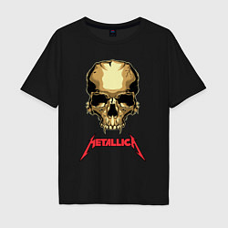 Футболка оверсайз мужская Metallica - skull with fangs, цвет: черный